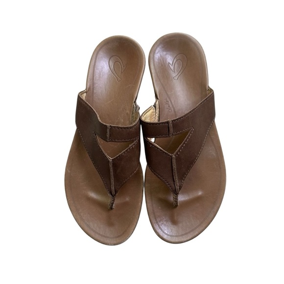 OluKai Women’s Size 7 Brown Lala Leather Sandal - Picture 2 of 6